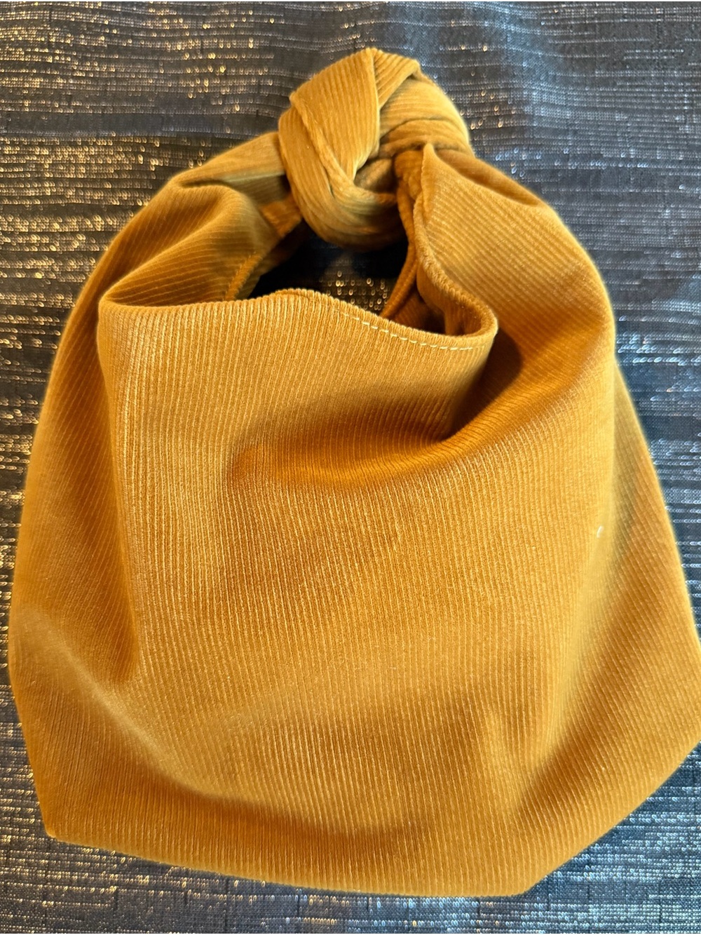 Merit Corduroy Knot Tie Cosmetic/Essentials Bag in Warm Brown